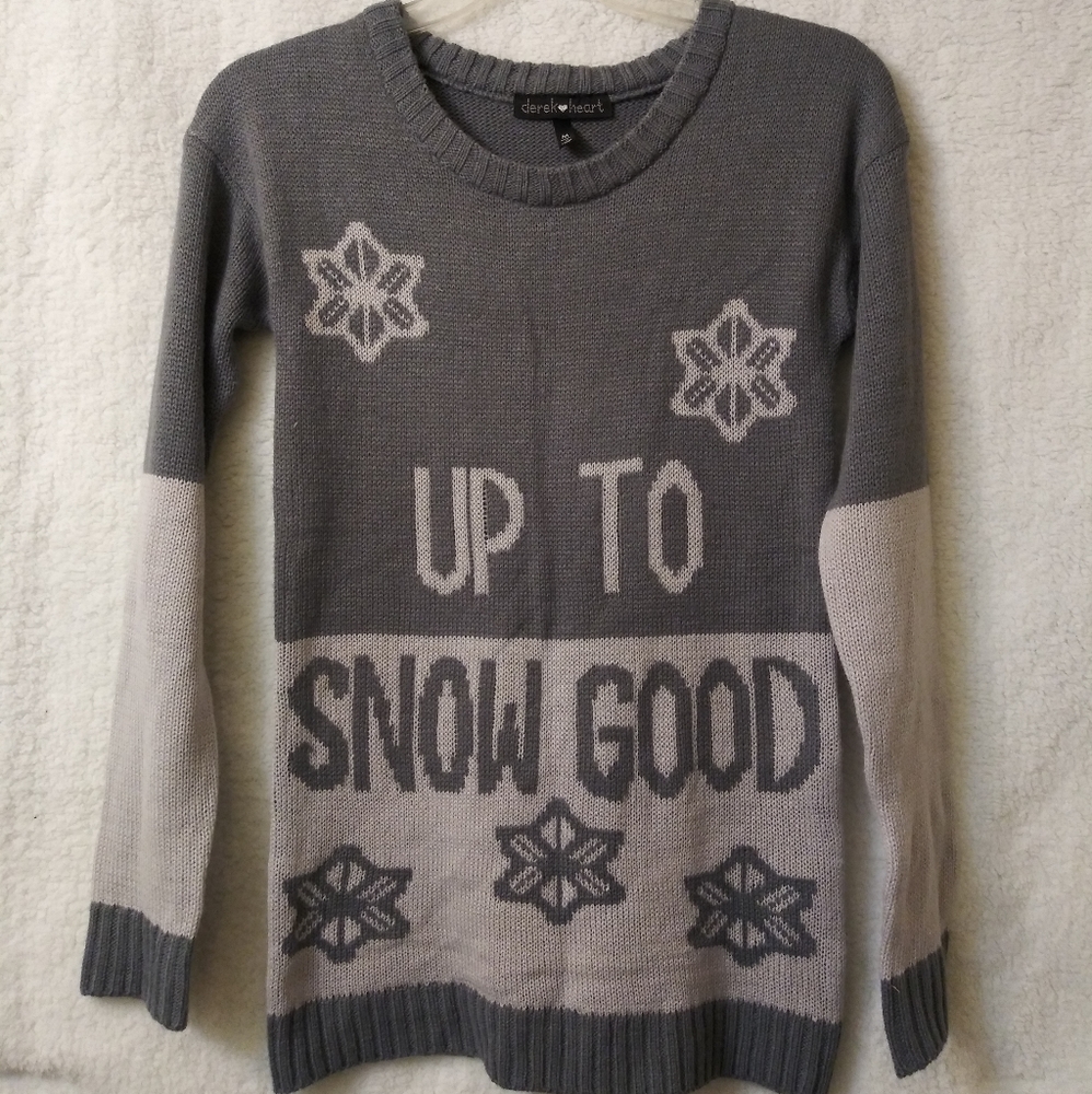 Derek Heart "Up To Snow Good" Sweater Ladies M